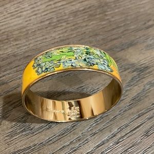 Van Gogh Gold tone Irises Bangle Bracelet 3/4